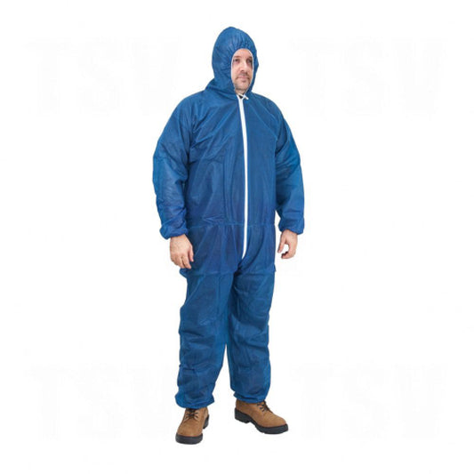 Combinaison à capuche, XL, bleu, polypropylène