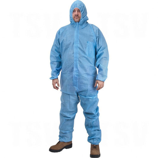 Combinaison à capuche de qualité supérieure, XL, bleu, polypropylène