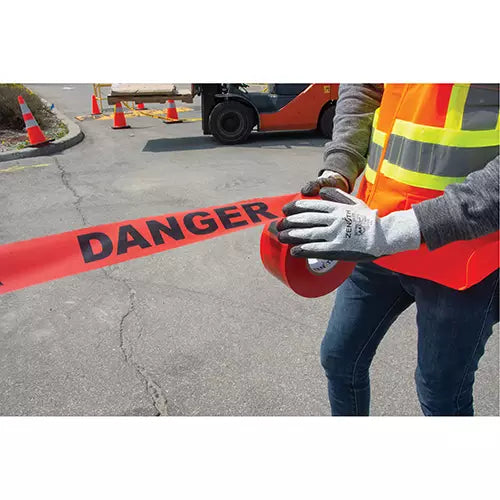 Ruban de barricade "Danger", bilingue, noir/rouge, 3 pouces x 1000 pieds