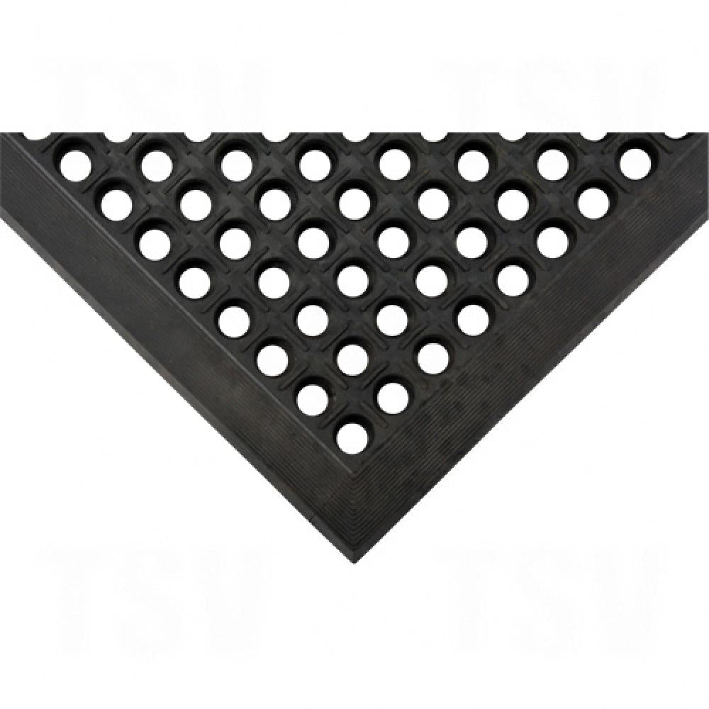 Anti-Fatigue Matting, Slotted, 3' x 5' x 7/8", Black, Natural Rubber