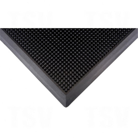Tapis d'entrée extérieur, caoutchouc, type grattoir, motif texturé, 3' x 6', noir
