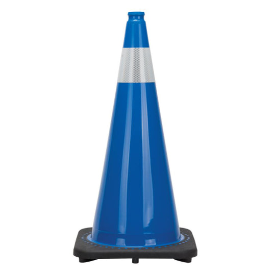 Cône de signalisation de qualité supérieure, 28 po, bleu, collier(s) réfléchissant(s) de 4 po