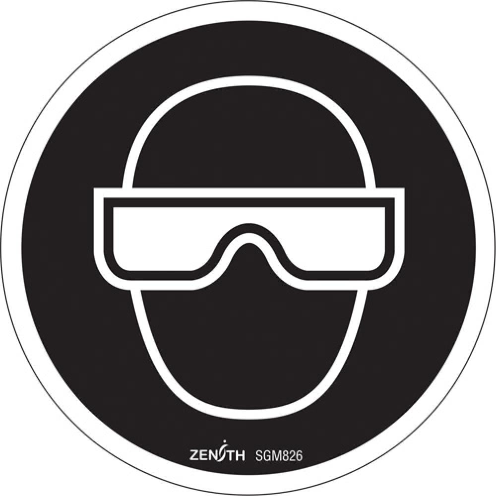 Panneau de sécurité standard CSA « Protection des yeux requise », 6 po x 6 po, vinyle, pictogramme