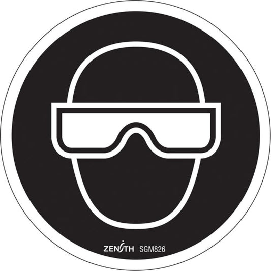 Panneau de sécurité standard CSA « Protection des yeux requise », 6 po x 6 po, vinyle, pictogramme