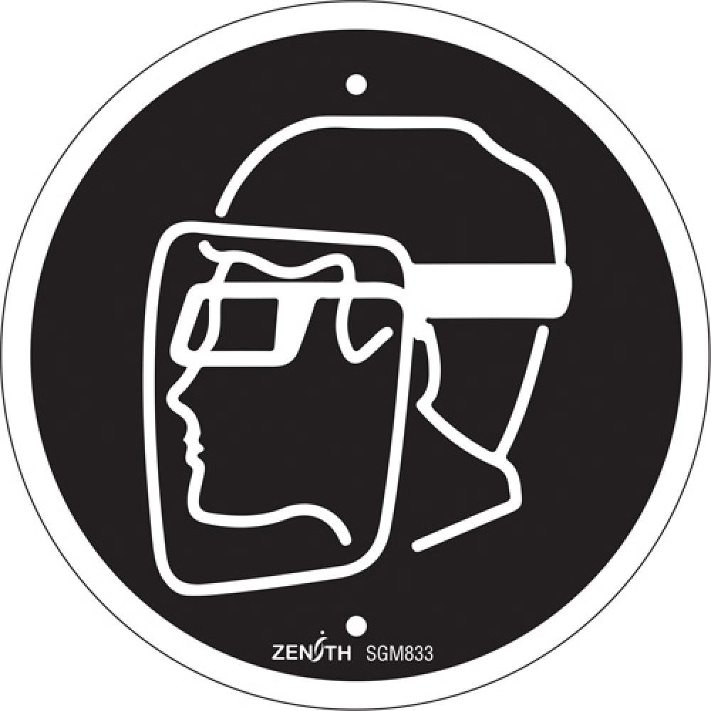 Panneau de sécurité standard CSA « Protection du visage requise », 6 po x 6 po, plastique, pictogramme