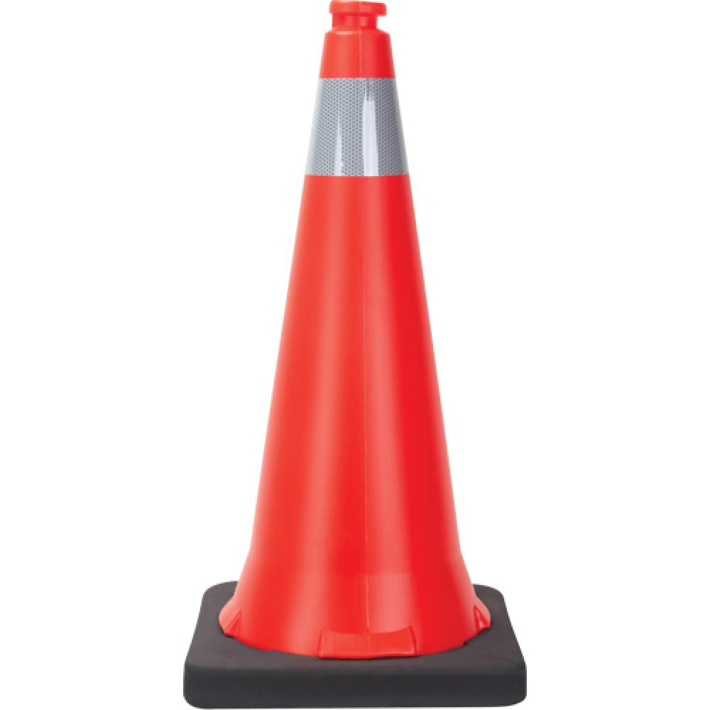 Cône de signalisation, 28 po, orange, plastique EVA, collier(s) réfléchissant(s) de 4 po