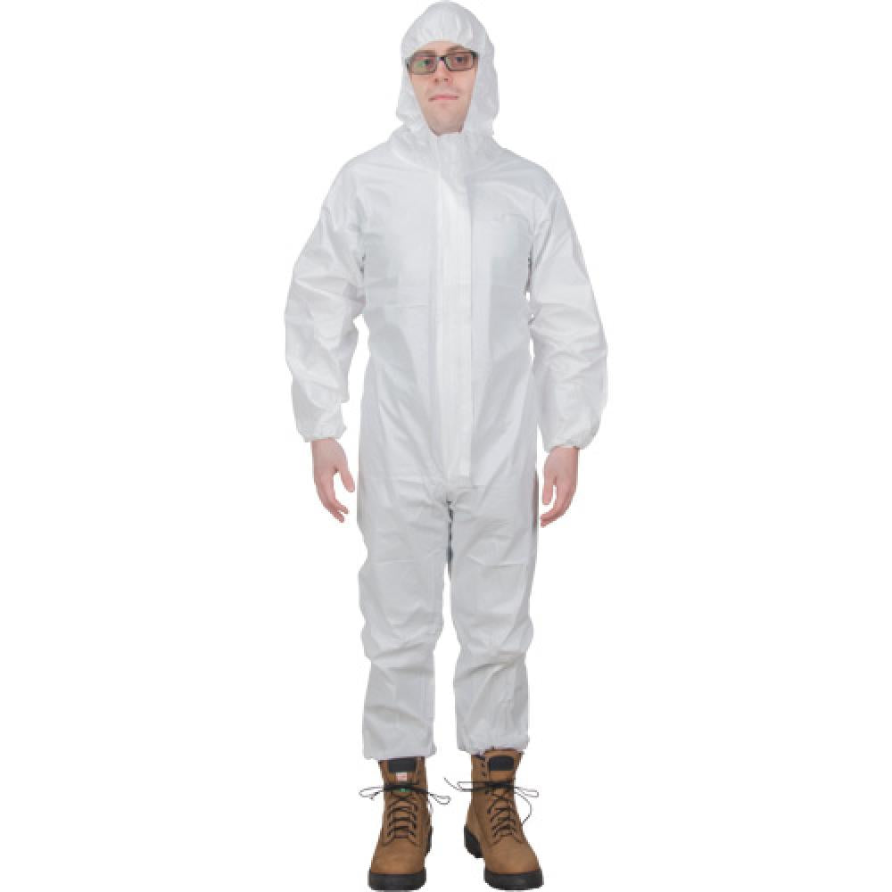 Premium Hooded Coveralls, X-Large, White, Microporous