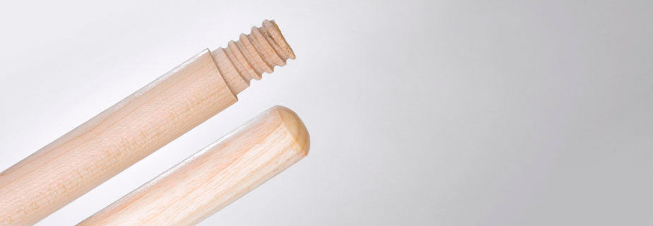 Wood broom handle 54'' threaded