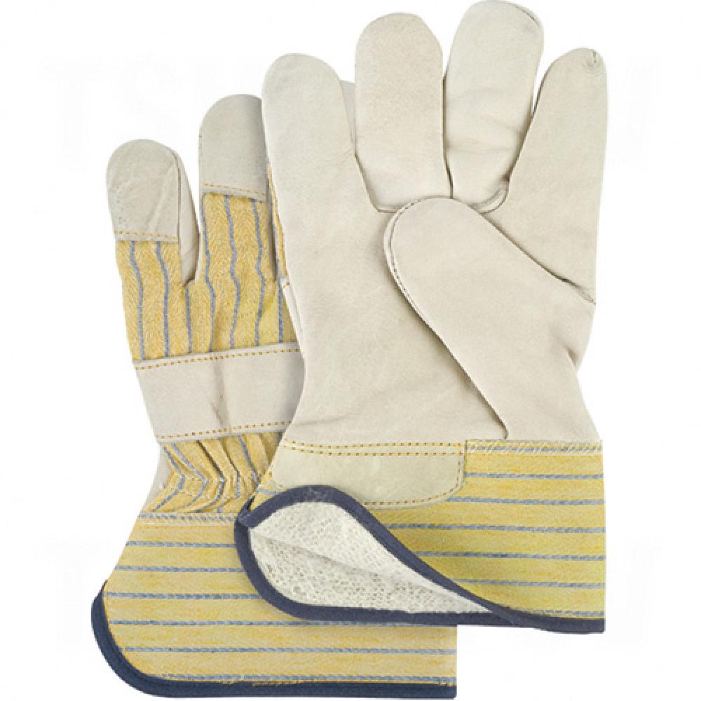 Gants d'installateur doublés d'hiver résistants à l'abrasion, pour femmes, paume en cuir de vachette pleine fleur, doublure intérieure en polaire de coton