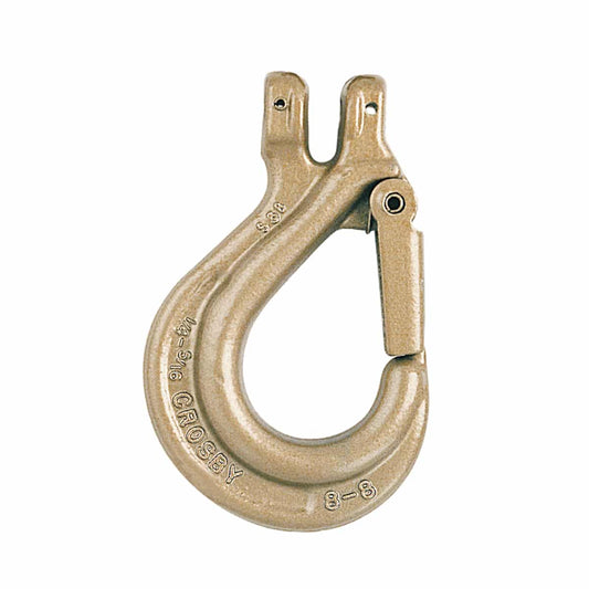 Crosby® S-314A Clevis Chain Hook with Integrated Latch, Forged Alloy Steel, 3/8"
