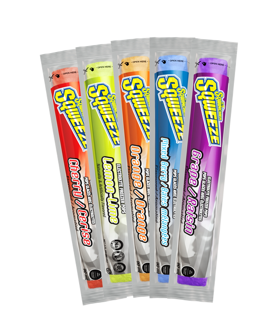 Sqwincher Sqweeze® Electrolyte Freezer Pops, 3 oz, 5 flavors, 150/CS