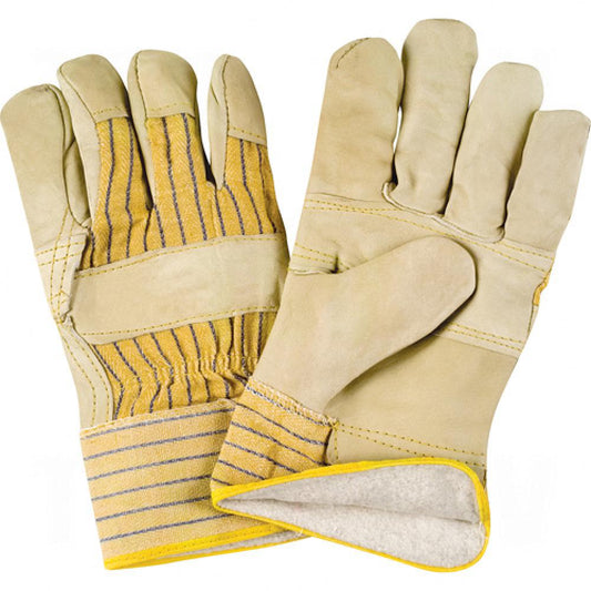 Fitters Gloves Grain Cowhide Palm, Cotton Fleece Winter-Lined, XXL