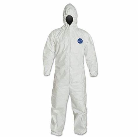 Tyvek® Coverall With Hood, Zipper Closure, Elastic Wrists & Ankles, Size XL