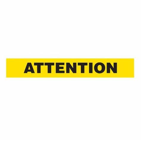 Barricade Tape "Attention", 3" x 1000', 2 Mil