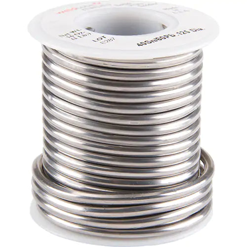 Weldcote Solder, Lead-Based, 40% Tin 60% Lead, Solid Core, 0.125" Dia
