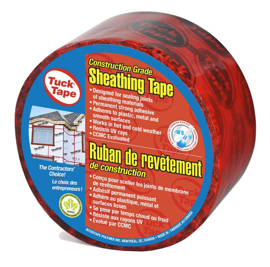 Ruban de revêtement PE de qualité construction Tuck Tape 60 mm x 55 m, rouge