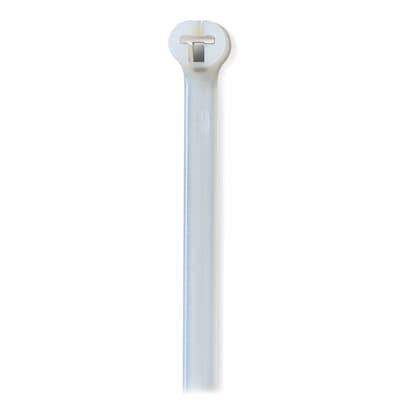Cable Tie, Ty-Rap, White, Natural Polyamide (Nylon 6.6), 50lbs, 100/bx