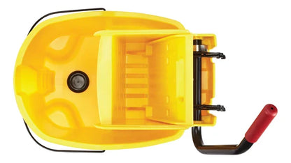 Seau à essorage latéral WAVEBRAKE® avec presse, égouttoir, jaune, 44 pintes