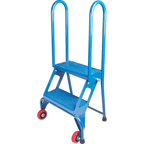 Portable Folding Ladder, 2 Steps, Perforated, 20" High