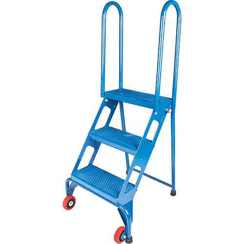Portable Folding Ladder, 3 Steps, Perforated, 30" High