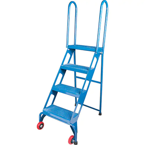 Portable Folding Ladder, 4 Steps, Perforated, 40" High