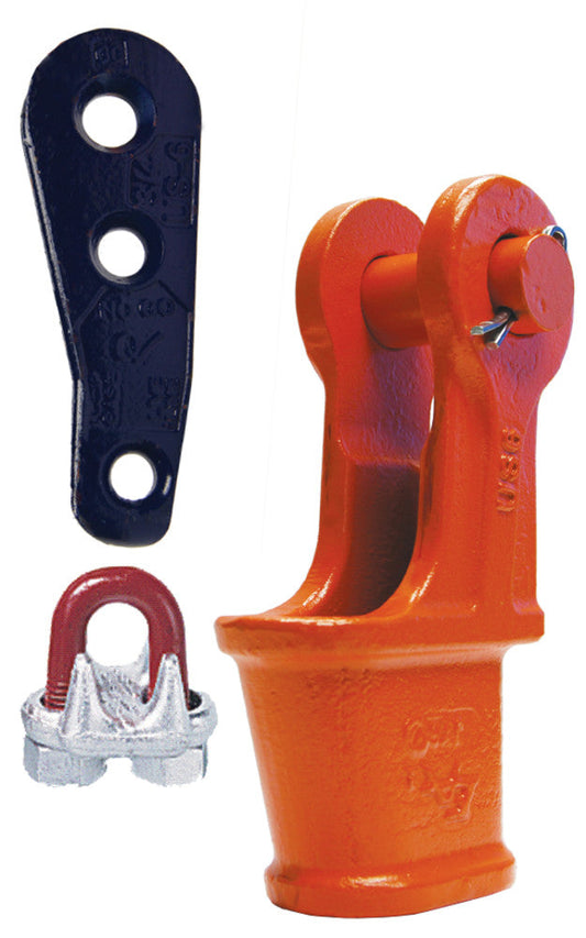 Crosby® US-422T Utility Wedge Sockets, US4T, Cast Steel, 7/16"
