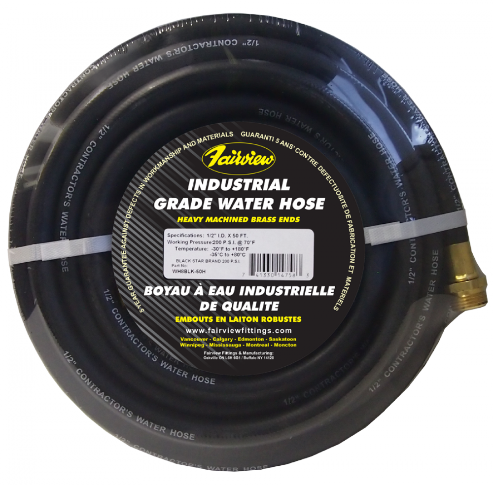 Black Rubber Contractor Grade, Rubber, 50ft