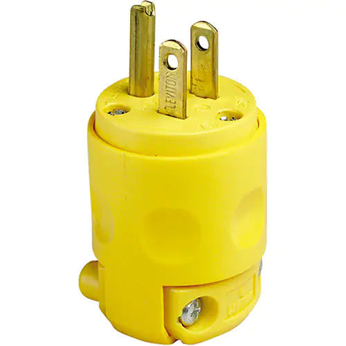 15A 125V NEMA 5-15P Plug Yellow Rubber