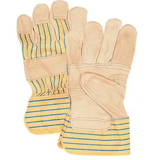 Gants d'ajusteur avec paume en patch, taille L, paume en cuir de vachette pleine fleur, doublure intérieure en coton